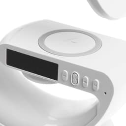 Портативная колонка - ночник G63, 15 Вт колонка, 15 W зарядка, 1800 мАч, подсветка, белая