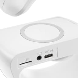 Портативная колонка - ночник G63, 15 Вт колонка, 15 W зарядка, 1800 мАч, подсветка, белая