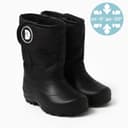 Сапоги зимние детские из ЭВА с комбинированным верхом, размер 30, чёрные