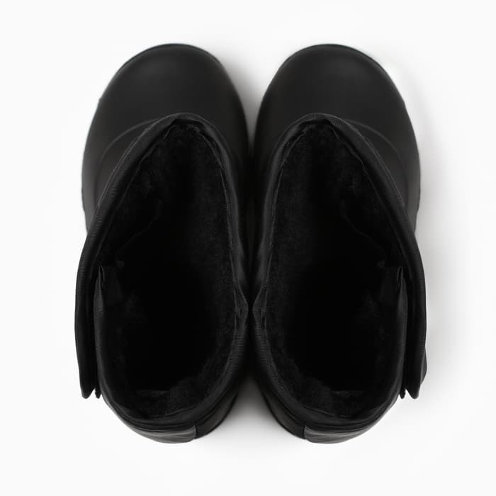 Сапоги зимние детские из ЭВА с комбинированным верхом, размер 30, чёрные