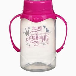 Бутылочки для кормления «Принцесса», 2 шт., 150 и 250 мл, прямые, фуксия