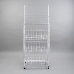 Стойка под зонты, разборная, 3 наклонные корзины, 3 яруса, 60×40×150 см, белая