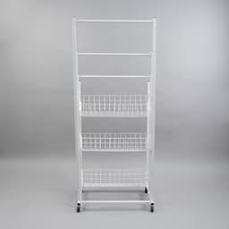 Стойка под зонты, разборная, 3 наклонные корзины, 3 яруса, 60×40×150 см, белая