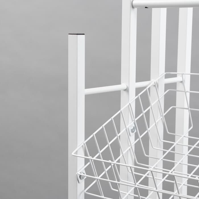 Стойка под зонты, разборная, 3 наклонные корзины, 3 яруса, 60×40×150 см, белая