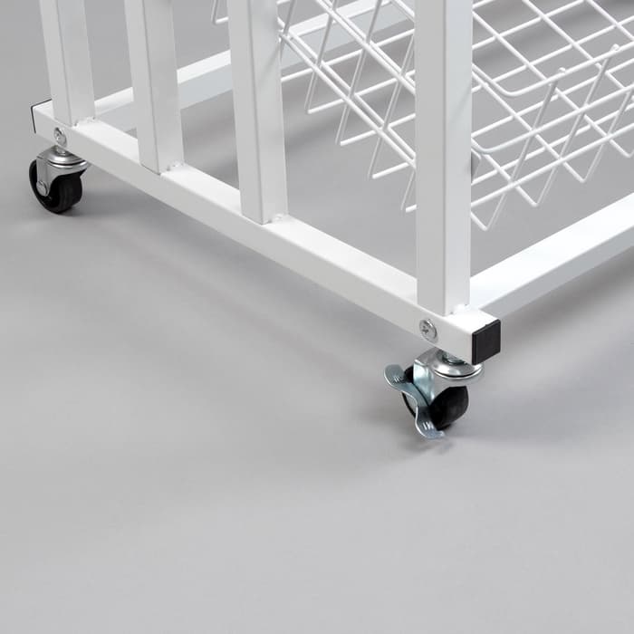 Стойка под зонты, разборная, 3 наклонные корзины, 3 яруса, 60×40×150 см, белая