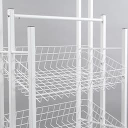 Стойка под зонты, разборная, 3 наклонные корзины, 3 яруса, 60×40×150 см, белая