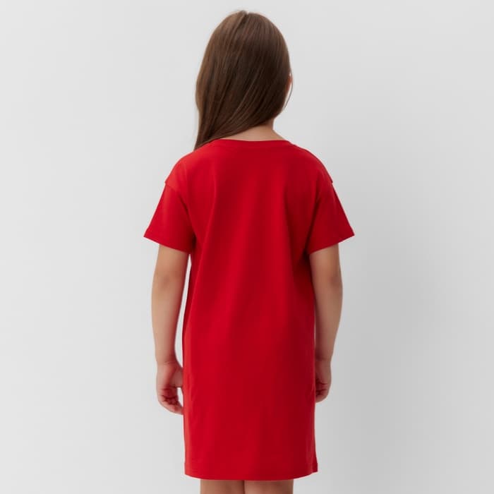 Сорочка для девочки новогодняя KAFTAN «Мишка в шарфе», размер 28 (86-92 см), красная