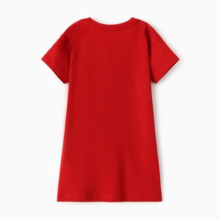 Сорочка для девочки новогодняя KAFTAN «Мишка в шарфе», размер 30 (98-104 см), красная