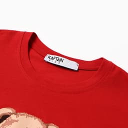 Сорочка для девочки новогодняя KAFTAN «Мишка в шарфе», размер 30 (98-104 см), красная