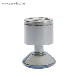 Опора мебельная, регулируемая, алюминиевая, d=50 мм, h=80 мм, цвет матовый хром, 4 шт.