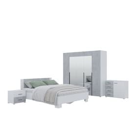 Спальный гарнитур «Бостон», комплект 5 предметов, цвет белый/бетон