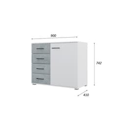 Спальный гарнитур «Бостон», комплект 5 предметов, цвет белый/бетон