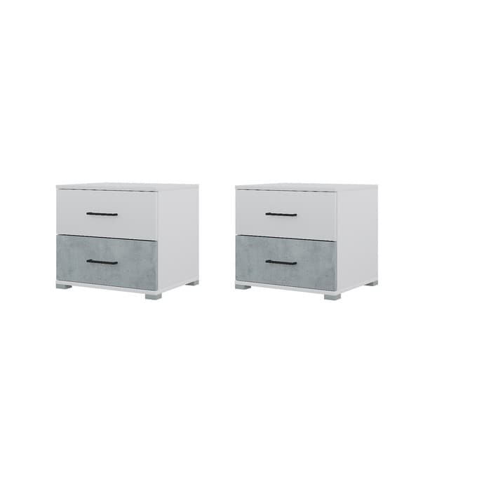 Спальный гарнитур «Бостон», комплект 5 предметов, цвет белый/бетон