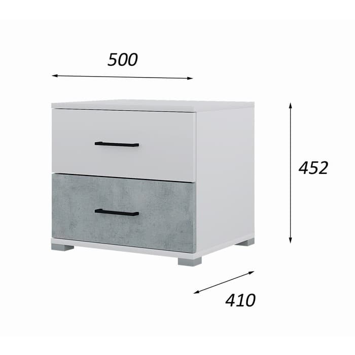 Спальный гарнитур «Бостон», комплект 5 предметов, цвет белый/бетон