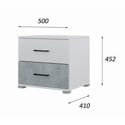 Спальный гарнитур «Бостон», комплект 5 предметов, цвет белый/бетон