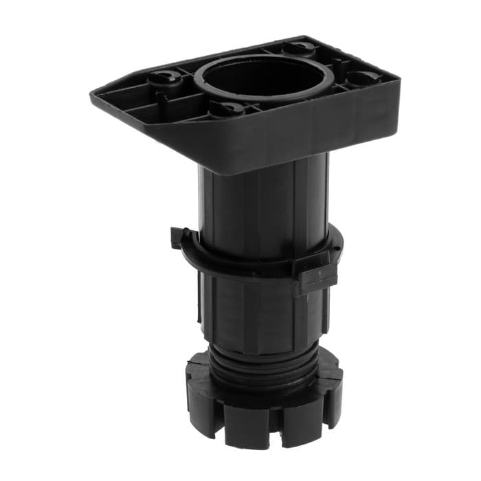 Опора пластиковая ТУНДРА, регулируемая d=40, H=100-140 мм, с клипсой, черная, 16 шт. TMP