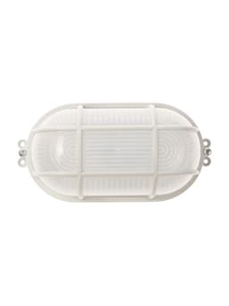 Светильник светодиодный, 6 Вт, 220 В, IP54, 6500К, пластик, решётка, овал, белый