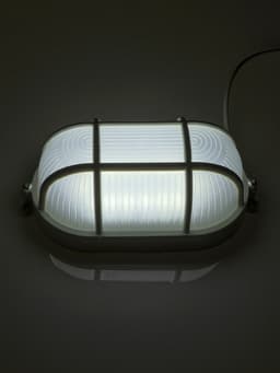 Светильник светодиодный, 6 Вт, 220 В, IP54, 6500К, пластик, решётка, овал, белый