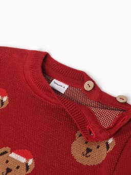 Джемпер вязаный новогодний «Крошка Я. Новогодние медвежата», рост 68-74 см, красный