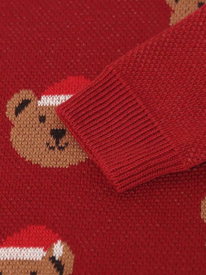 Джемпер вязаный новогодний «Крошка Я. Новогодние медвежата», рост 68-74 см, красный