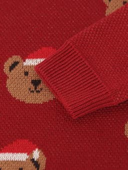 Джемпер вязаный новогодний «Крошка Я. Новогодние медвежата», рост 68-74 см, красный