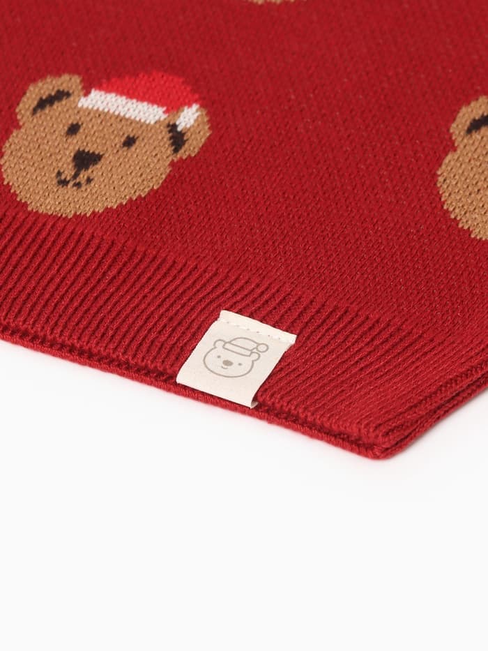 Джемпер вязаный новогодний «Крошка Я. Новогодние медвежата», рост 68-74 см, красный