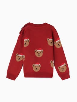 Джемпер вязаный новогодний «Крошка Я. Новогодние медвежата», рост 68-74 см, красный