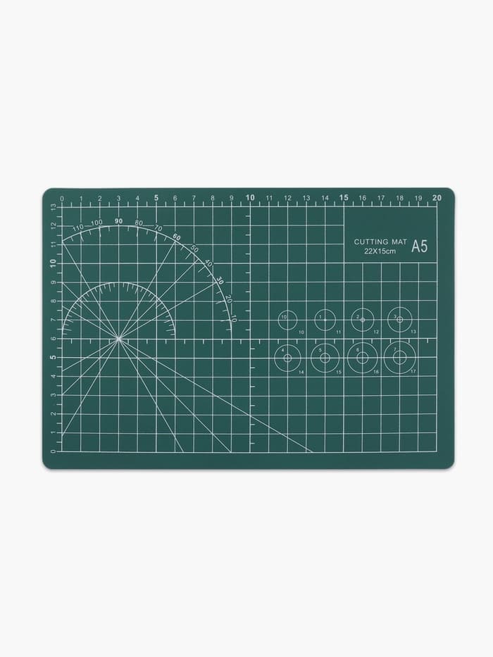 Мат для резки, трёхслойный, односторонний, 22×15 см, А5, зелёный