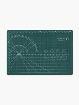 Мат для резки, трёхслойный, односторонний, 22×15 см, А5, зелёный