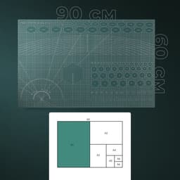 Мат для резки, трёхслойный, 90×60 см, А1, зелёный