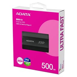 Накопитель SSD A-Data SD810-500G-CBK, 500 ГБ, USB-C, 1.8", чёрный