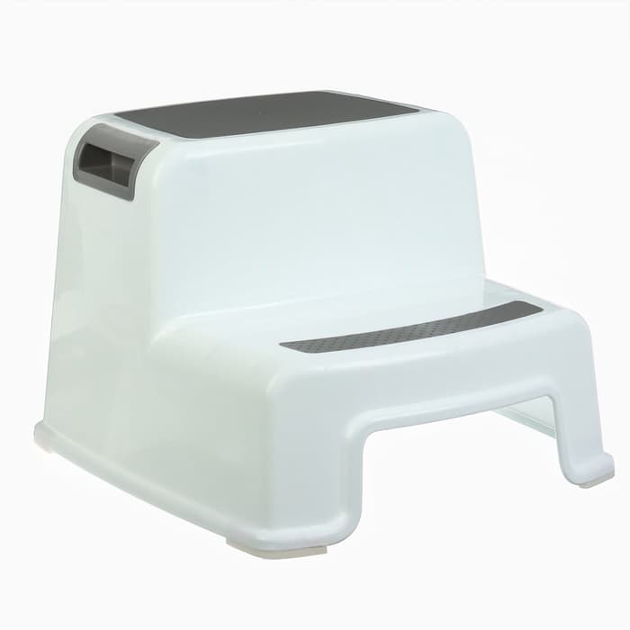 Табурет - подставка детский с прорезиненными ступеньками, 36×33×25 см, белый