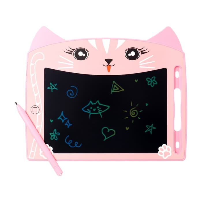Планшет для рисования и заметок Luazon «Кот», 8.5", цветной дисплей, розовый