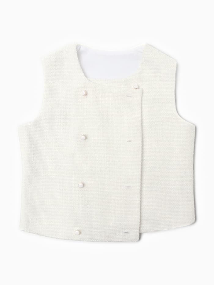 Жилетка для девочки, MINAKU :Party Dress, белая, рост 122 см