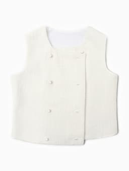 Жилетка для девочки, MINAKU :Party Dress, белая, рост 122 см