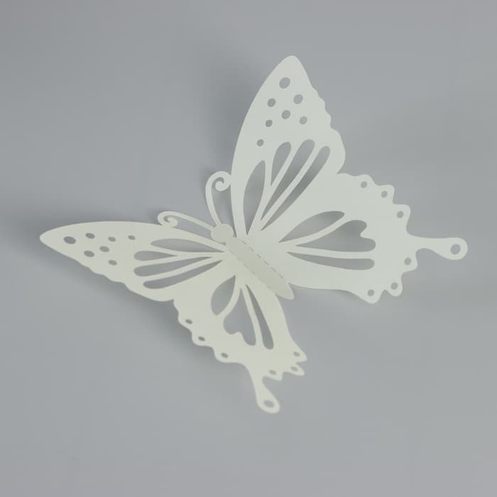 Набор магнитов на холодильник пластик «Бабочки светящиеся с вырезными узорами», 12 шт.