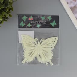 Набор магнитов на холодильник пластик «Бабочки светящиеся с вырезными узорами», 12 шт.