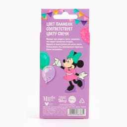 Свечи для торта 6 штук, с цветным пламенем, Минни и Единорог