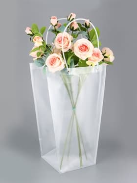 Сумка для цветов прозрачная с каймой, влагостойкая, 47×34×19 см