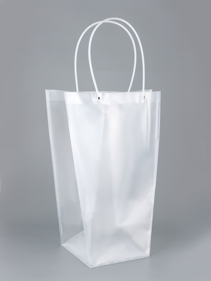 Сумка для цветов прозрачная с каймой, влагостойкая, 47×34×19 см