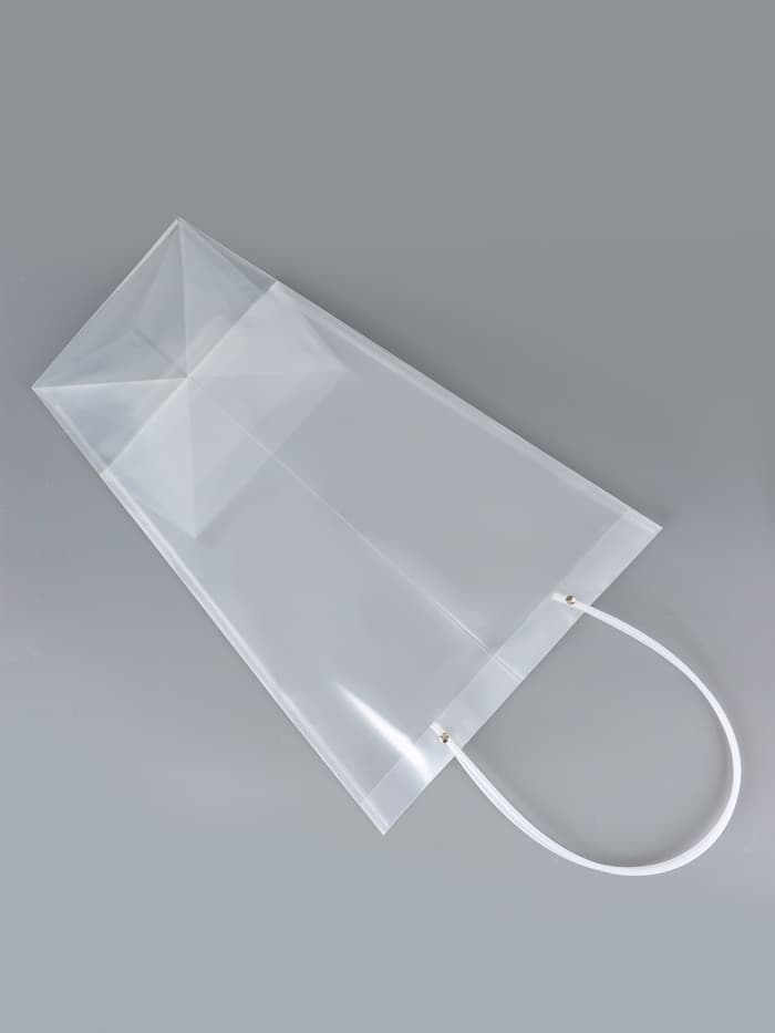 Сумка для цветов прозрачная с каймой, влагостойкая, 47×34×19 см