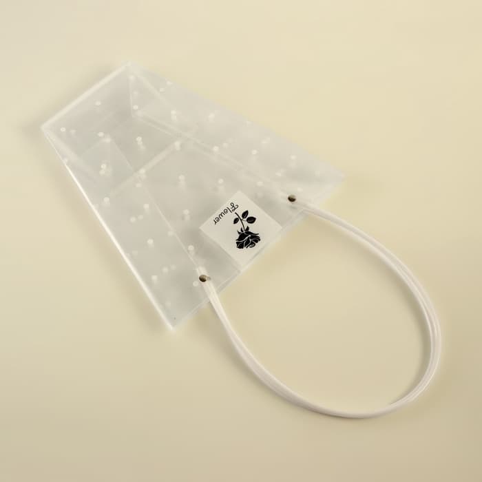 Сумка для цветов прозрачная, «Горошек», влагостойкая, 26×24×12 см