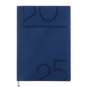 Ежедневник датированный 2025, А5+, 176 листов ESCALADA, мягкая обложка из искусственной кожи, блинтовое тиснение, ляссе, кремовый блок 70 г/м², синий