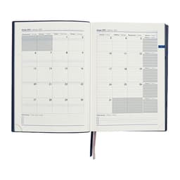 Ежедневник датированный 2025, А5+, 176 листов ESCALADA, мягкая обложка из искусственной кожи, блинтовое тиснение, ляссе, кремовый блок 70 г/м², синий