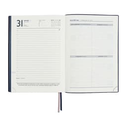 Ежедневник датированный 2025, А5+, 176 листов ESCALADA, мягкая обложка из искусственной кожи, блинтовое тиснение, ляссе, кремовый блок 70 г/м², синий