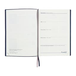 Ежедневник датированный 2025, А5+, 176 листов ESCALADA, мягкая обложка из искусственной кожи, блинтовое тиснение, ляссе, кремовый блок 70 г/м², синий