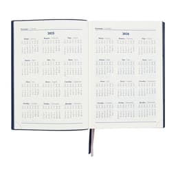 Ежедневник датированный 2025, А5+, 176 листов ESCALADA, мягкая обложка из искусственной кожи, блинтовое тиснение, ляссе, кремовый блок 70 г/м², синий