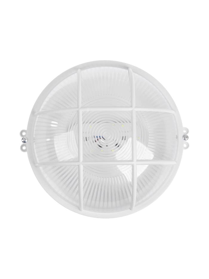 Светильник светодиодный, 8 Вт, 220 В, IP54, 6500K, пластик, решётка, белый