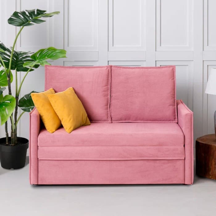Диван – кровать «Бонн», механизм выкатной, велюр, цвет розовый
