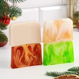 Мыло для рук 4 шт., хвойный лес, апельсин-корица, имбирный пряник, ваниль, по 80 г